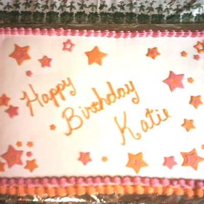 Pink And Orange Birthday Cake