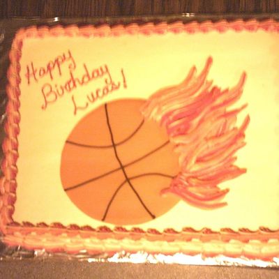 Flaming Basketball Cake