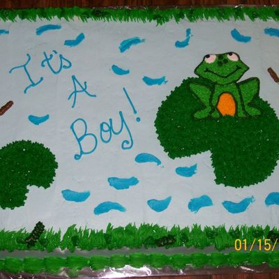 Frog Baby Shower Cake