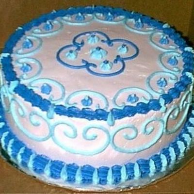 Blue 8" Round Yellow Cake