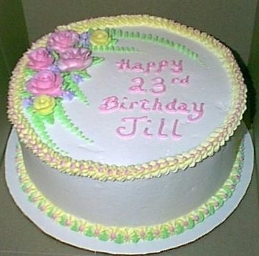 Roses And Ferns Birthday Cake