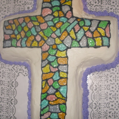 Stained Glass Cross Cake