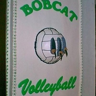 Green Bobcats Volleyball Cake
