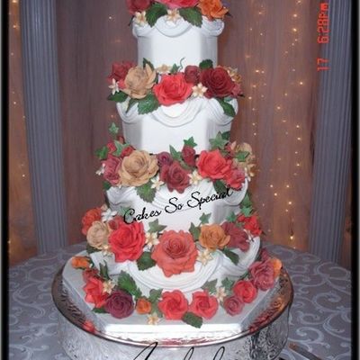 Roses On Hex's In Jewel Toned Colors