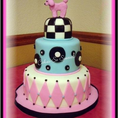 50's Style Pink Poodle Cake