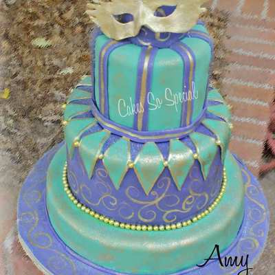 Mardi Gras Birthday Cake