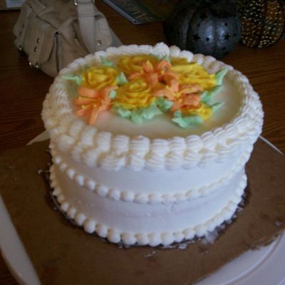 Buttercream With Roses And Tiger Lillies