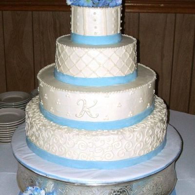 White With Blue Ribbon