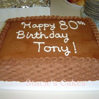 Chocolate Basketweave 80Th Birthday