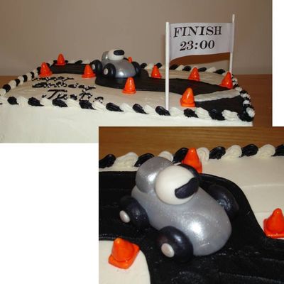 Silver Race Car And Track