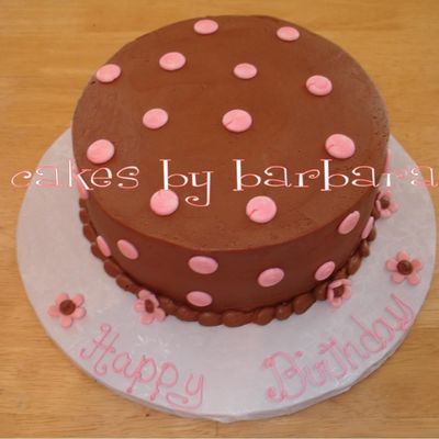 Pink And Brown Birthday Cake