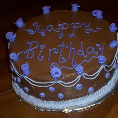 Purple And Chocolate W/ Ribbon Roses