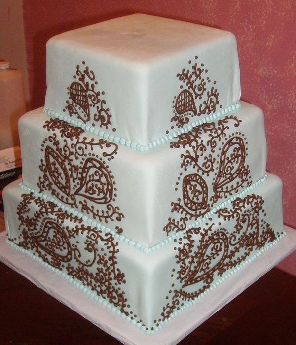 Blue Fondant - Chocolate Henna Scrolls