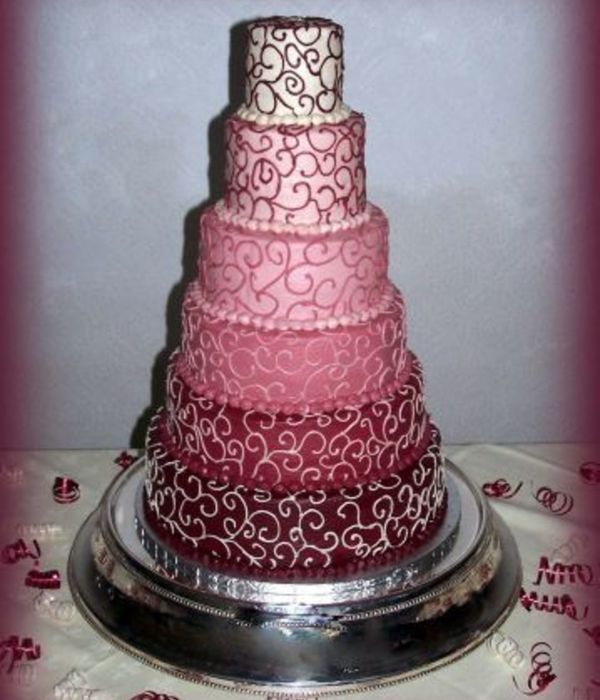 Burgundy Vergerated Cake