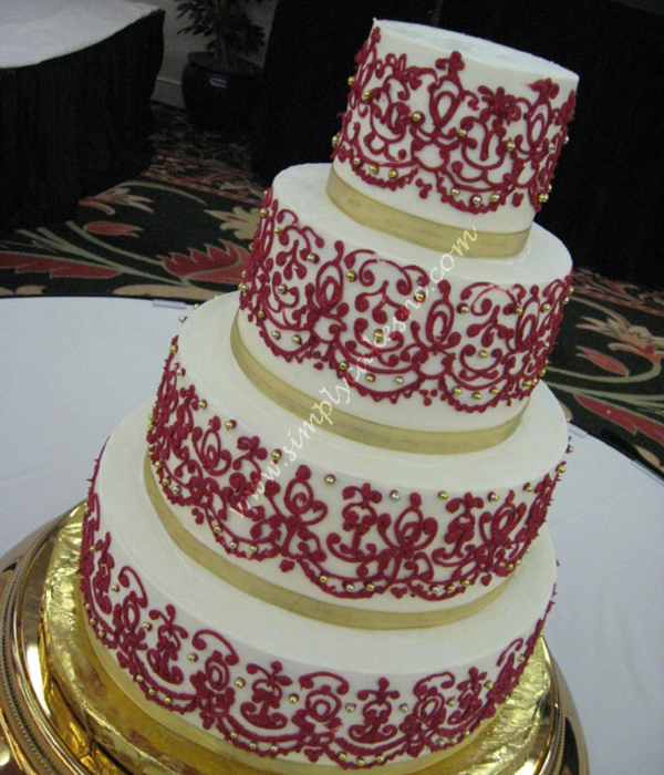 Red And Gold Cake
