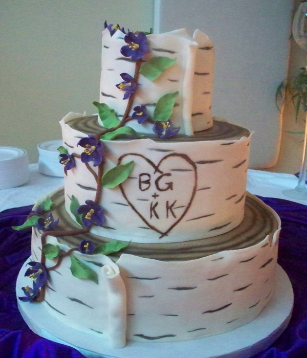 Birch Tree Wedding Cake
