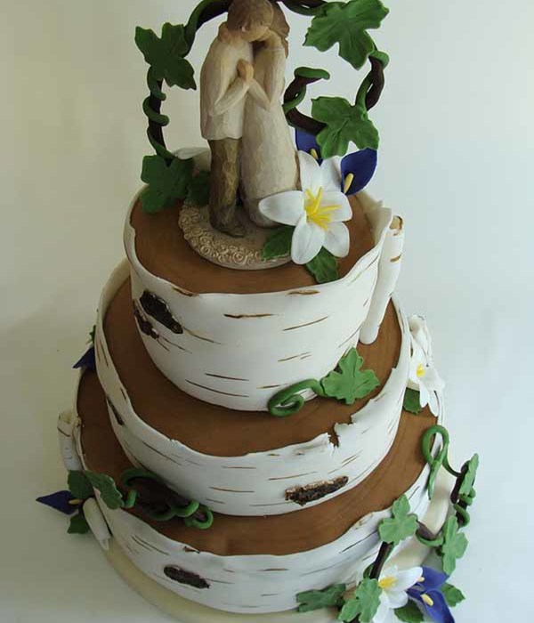 Birch Bark Wedding Cake