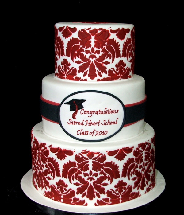 Damask Grad Cake