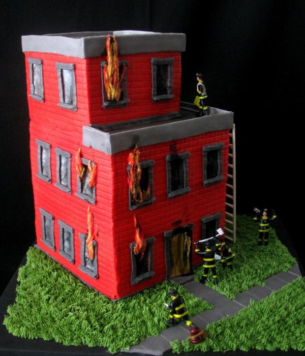 Firemen Groom's Cake