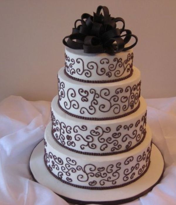 Top Scroll Wedding Cakes