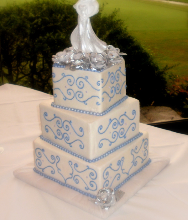 Periwinkle Scroll Cake