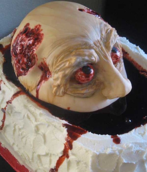 Head Coming Out Of Pool Of Blood