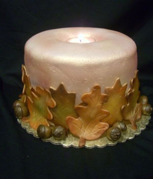 Fall Haverst Candle Cake