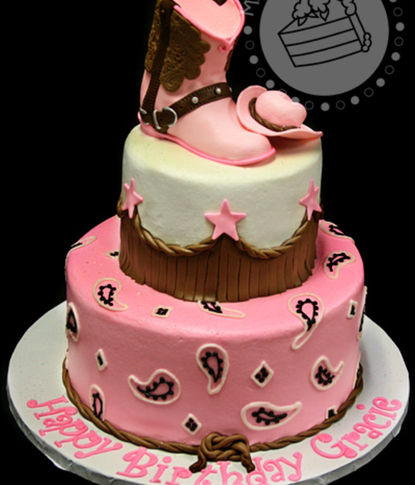 Pink & Brown Cowgirl Cake
