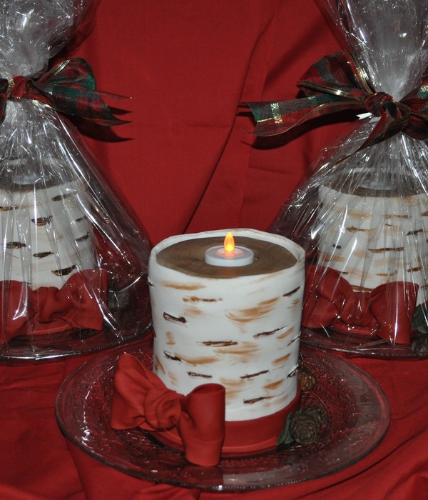 Birch Christmas Candle Cakes