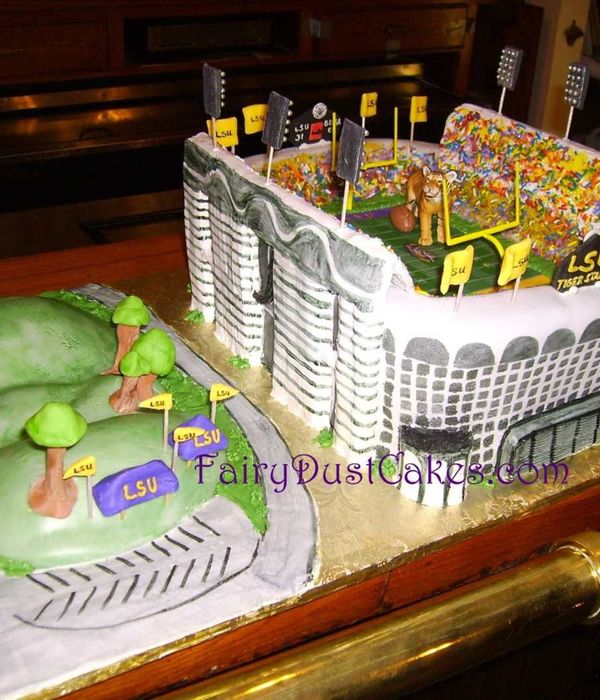 Lsu Stadium With The Indian Mounds