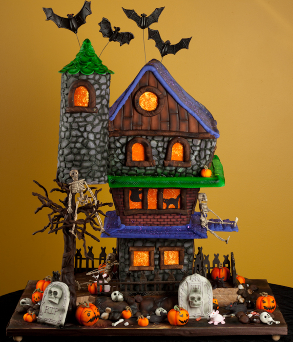 Haunted House Halloween Bat Mitzvah Cake