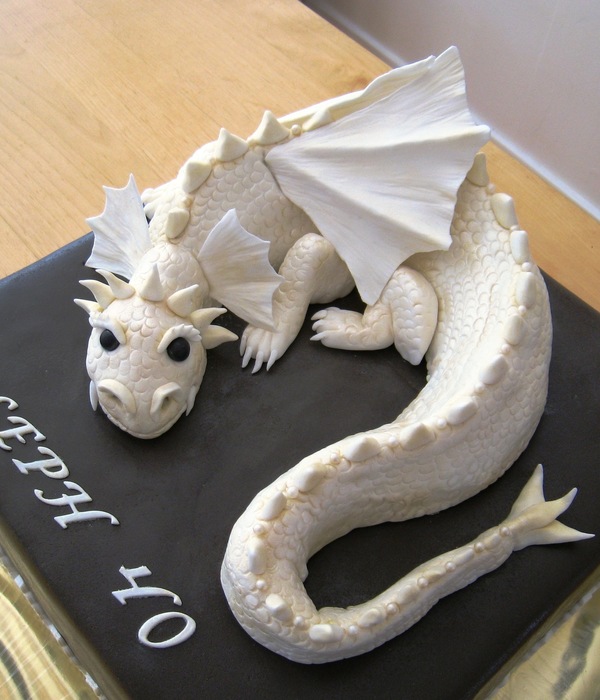 Dragon Cake In Pale Gold And Brown