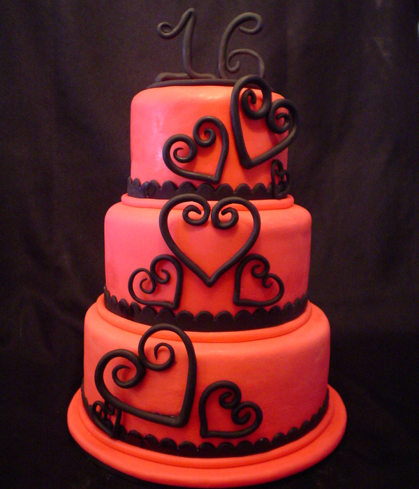 Sweet 16 Heart Cake