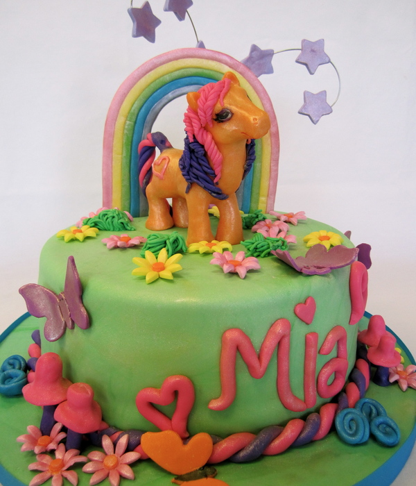 Pony And Rainbow Birthday Cake