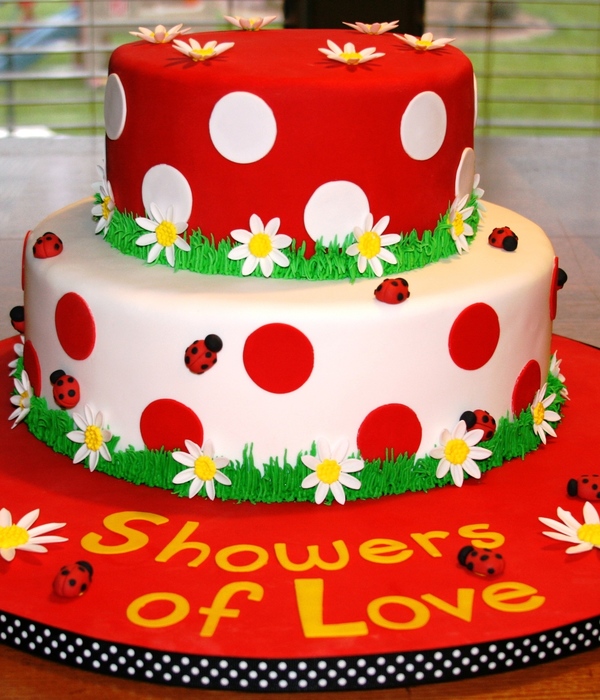 Ladybug Baby Shower Cake