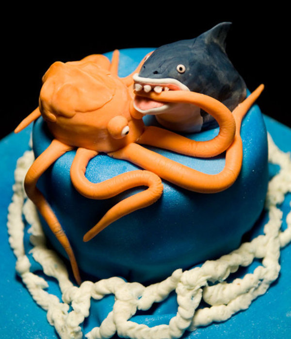 Mega Shark Vs. Giant Octopus Cake