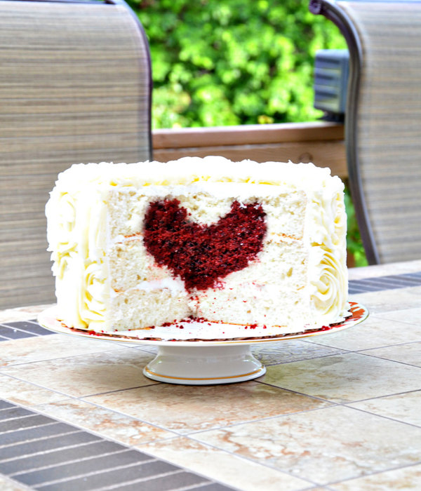 Rose Cake With Heart Inside!