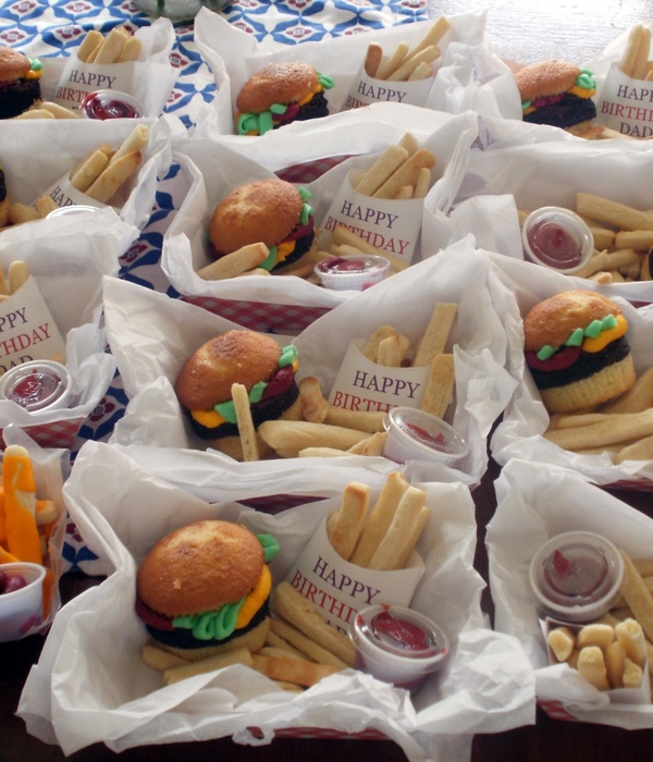 Hamburger And Fries Cupcakes