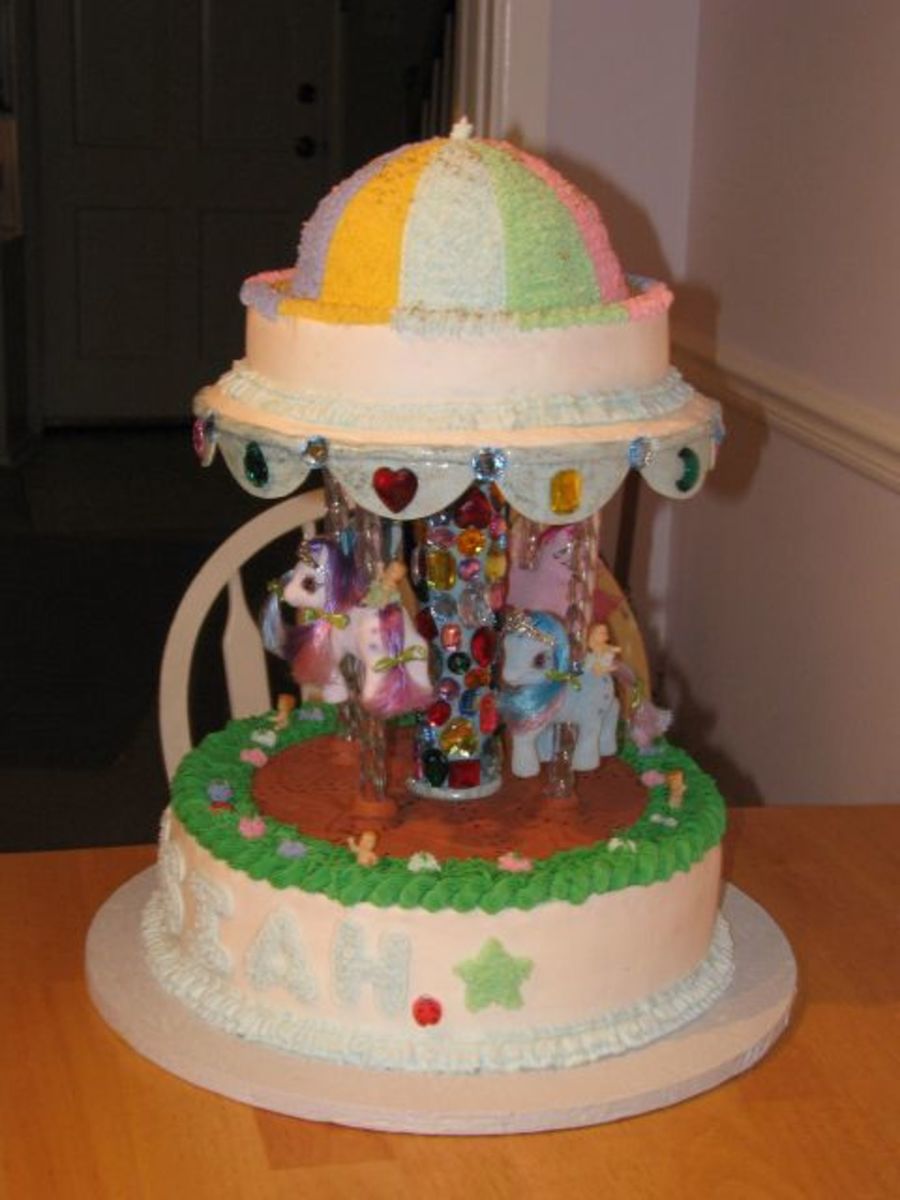 Carousel Baby Shower Cake - CakeCentral.com