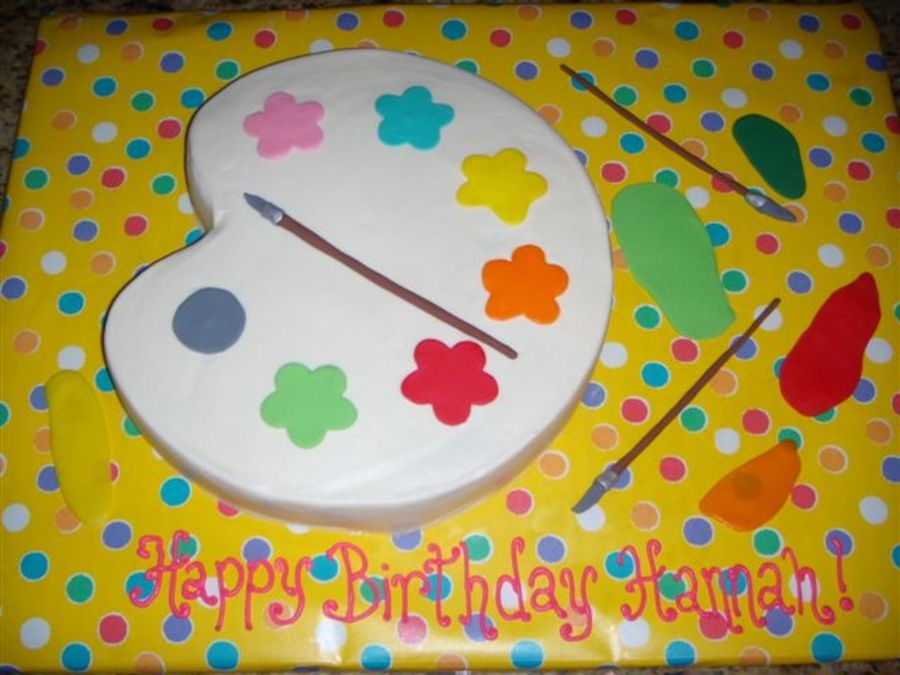 Painting Party Birthday Cake