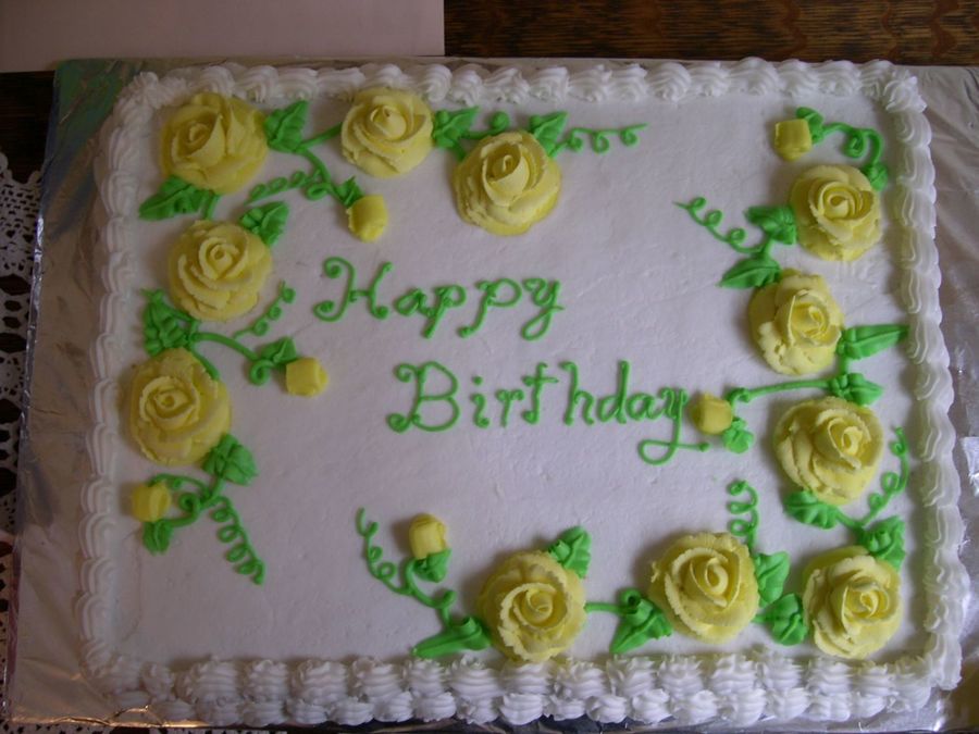 Yellow Rose Birthday Cake - CakeCentral.com
