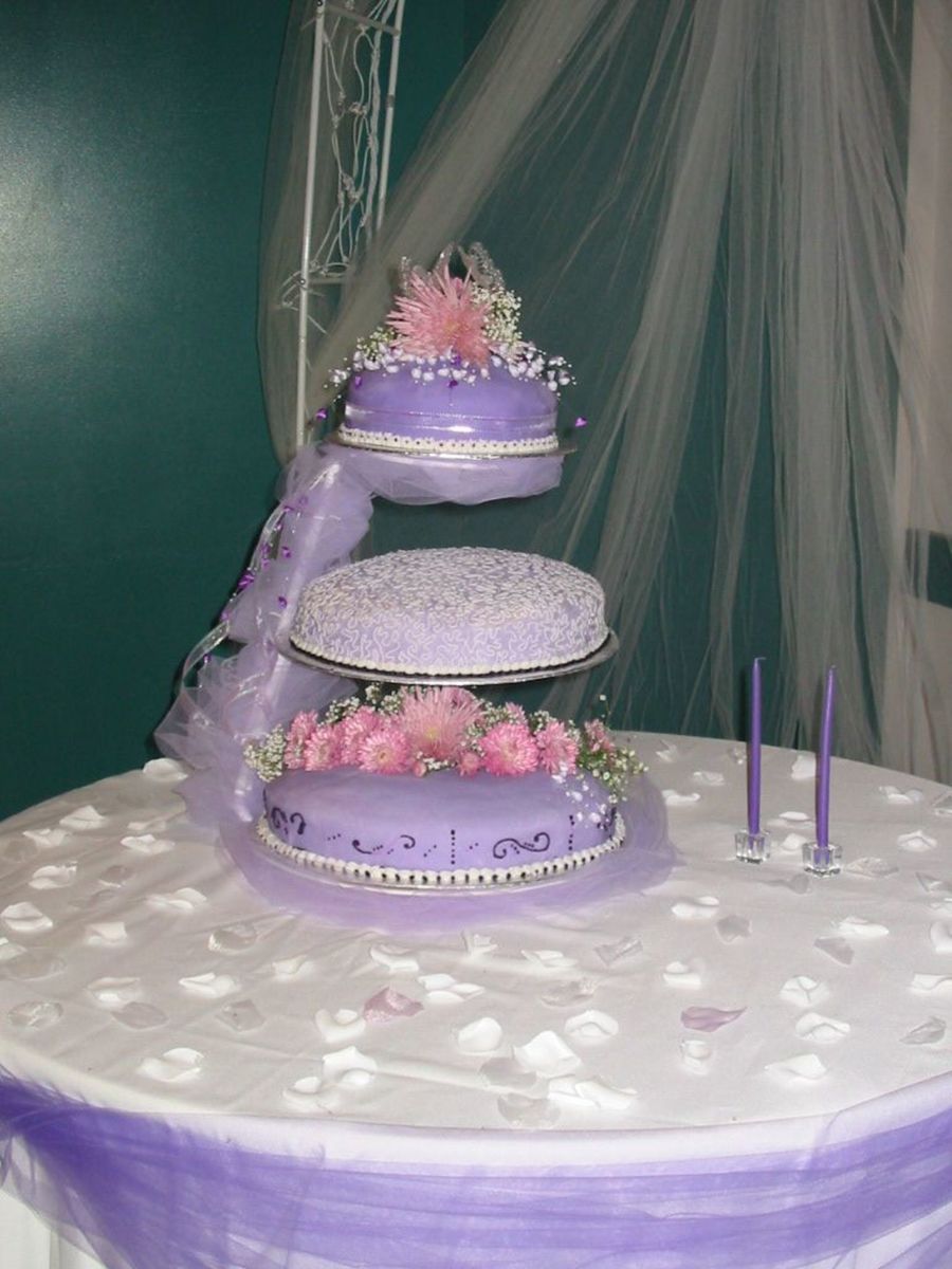 Purple Fondant Wedding Cake