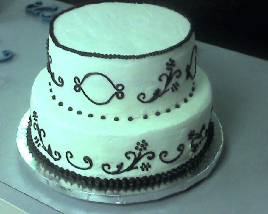 Black & White Birthday Cake - CakeCentral.com