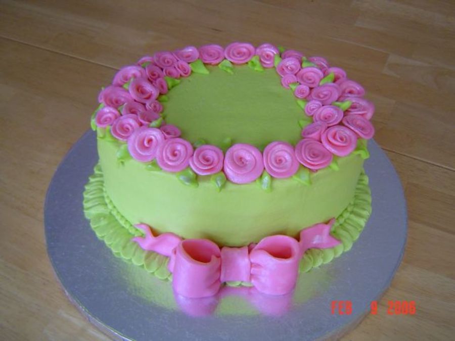 Pink And Green Ribbon Roses