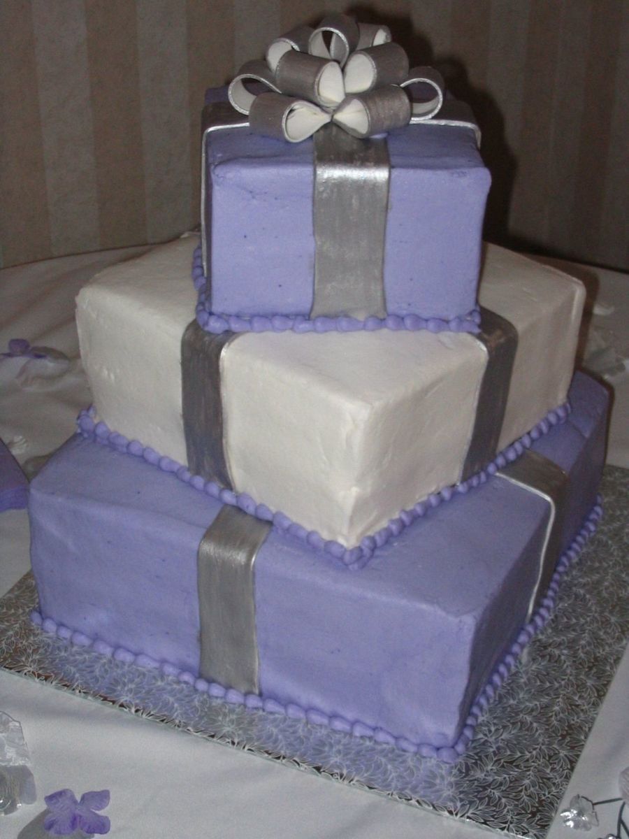 Square Package Wedding Cake - CakeCentral.com
