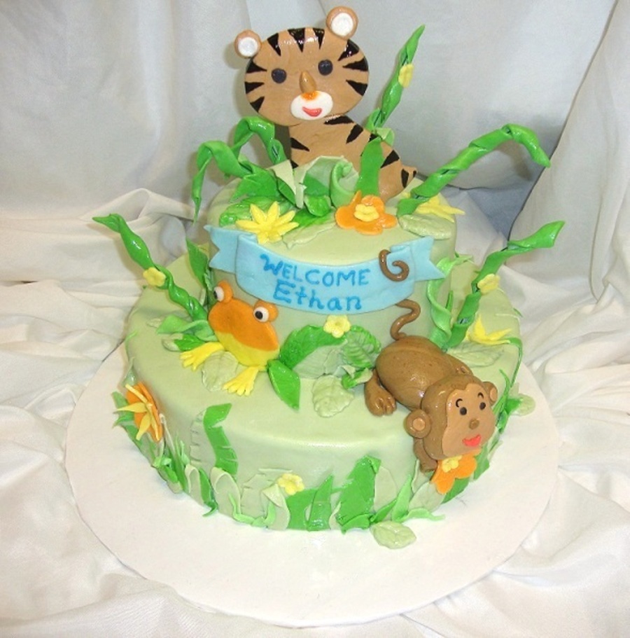 Jungle Baby Shower Cake
