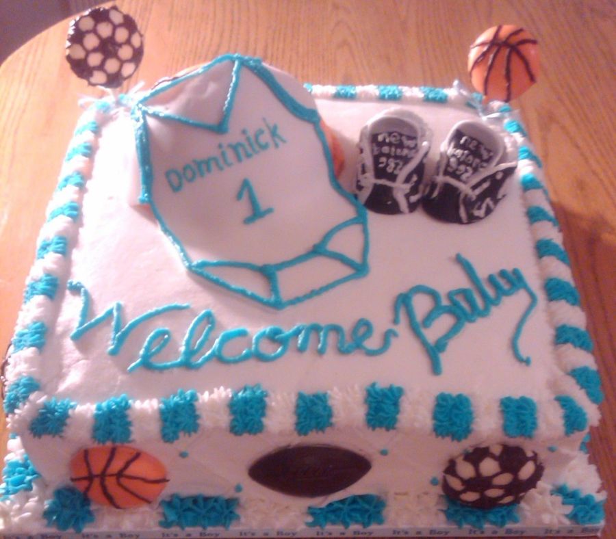 Sports Themed Baby Shower Cake