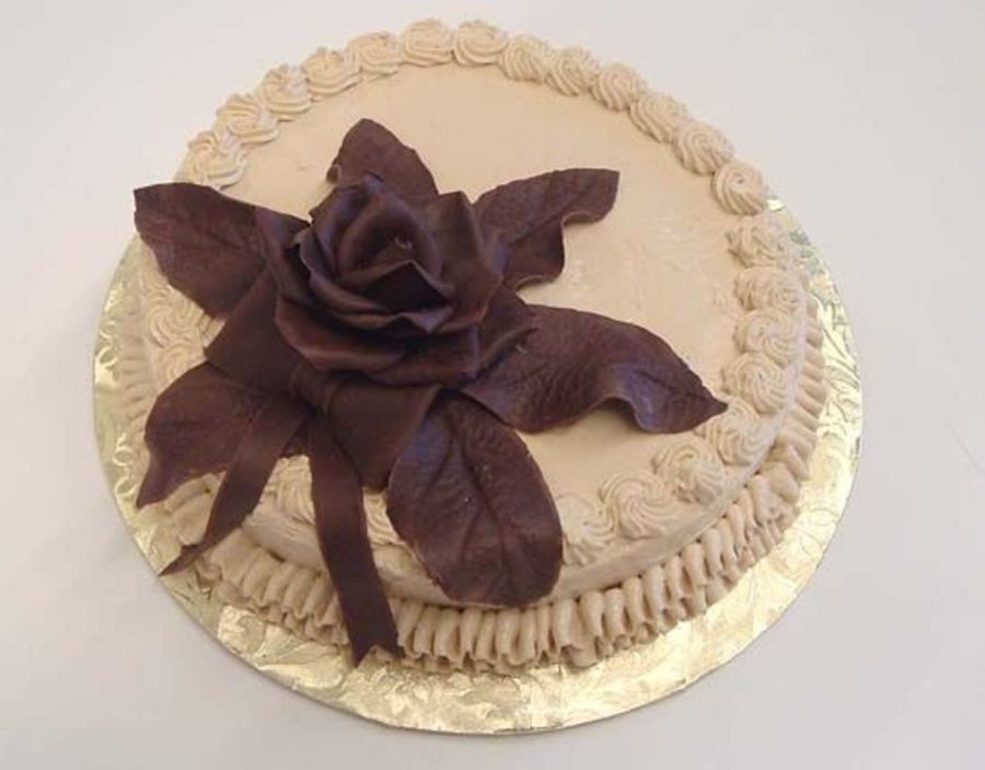 Chocolate Rose & Leaves Cake