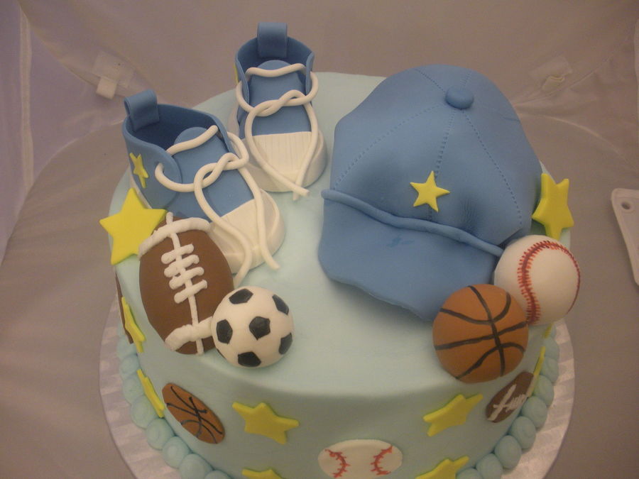 Sports Themed Baby Shower Cake