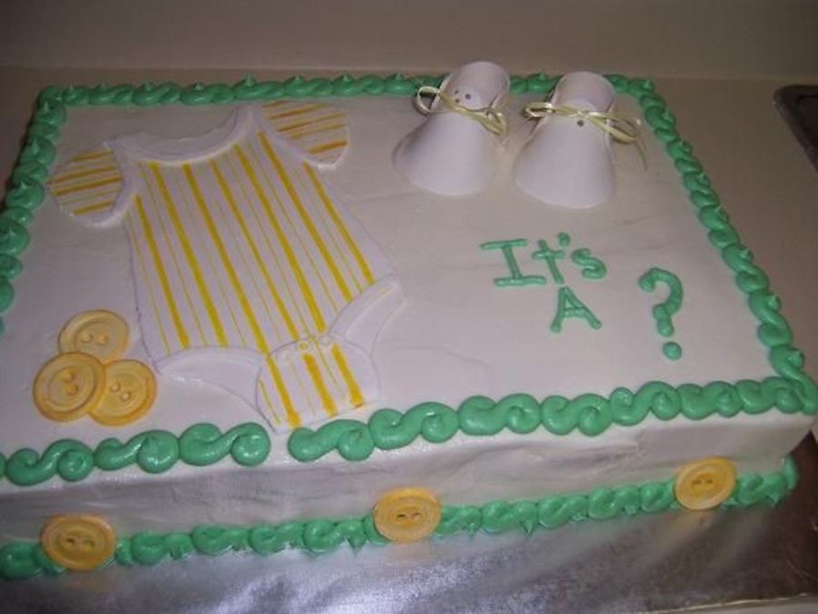 Yellow And Green Baby Shower Cake